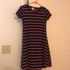 Navy, blue and white dress